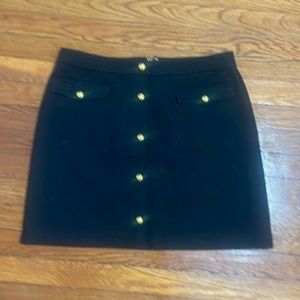 Black wool mini skirt